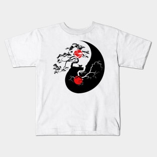 Ying Yang - Bonsai Cat Kids T-Shirt